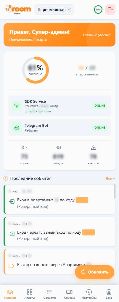 URoom Admin — Веб-панель администратора